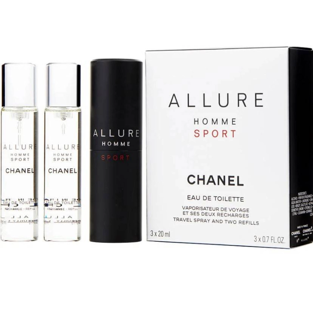 Chanel Allure Homme Sport pánska toaletná voda s rozprašovačom 3x20 ml