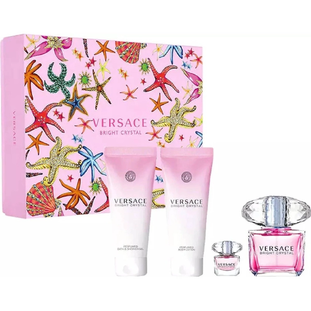 Versace Bright Crystal EDT 90 ml + EDT 5 ml + telové mlieko 100 ml + sprchový gél 100 ml darčeková sada
