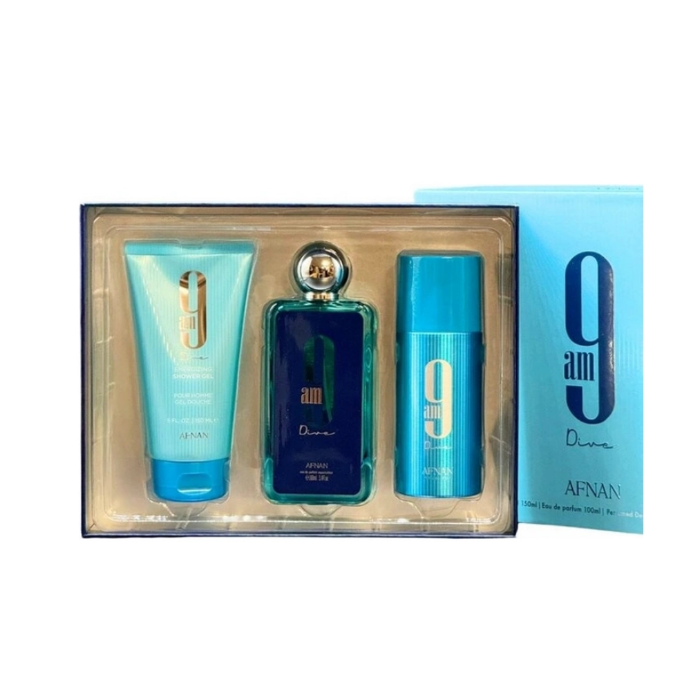 Afnan 9Am Dive Darčeková sada unisex EDP 100 ml, sprchový gél 150 ml a deospray 150 ml