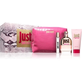 Roberto Cavalli Just Cavalli dámska darčeková sada 90 ml edt + BL 100ML +15 ML EDT+ kozmetická taška